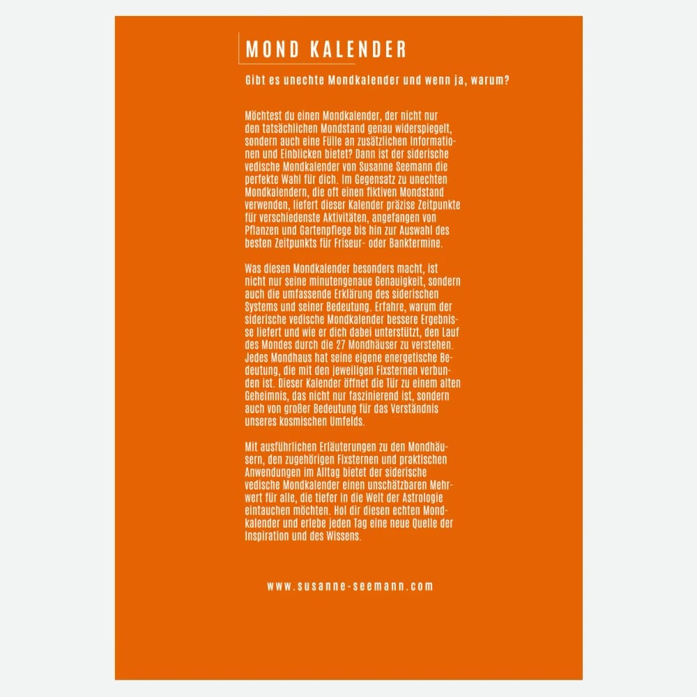 Vedischer Mondkalender 2026 - Gedruckte Version